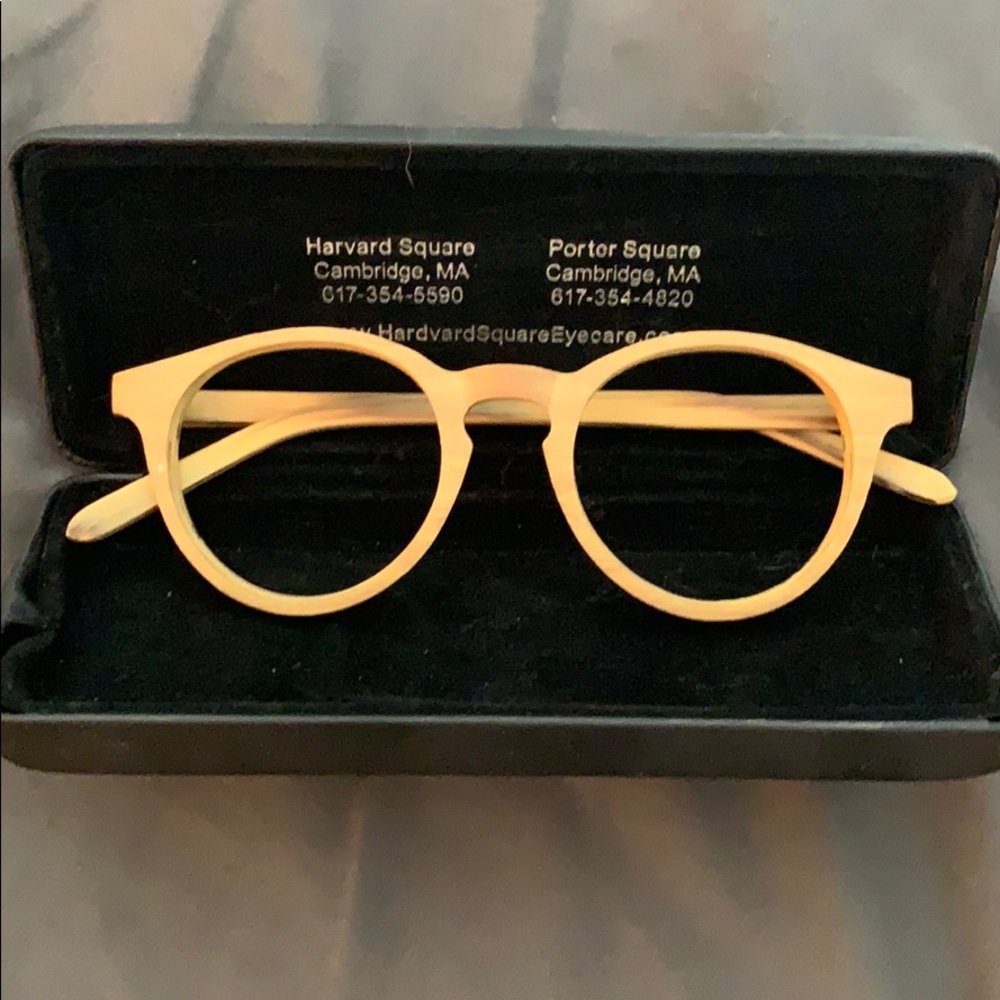 Bamboo glasses frames.